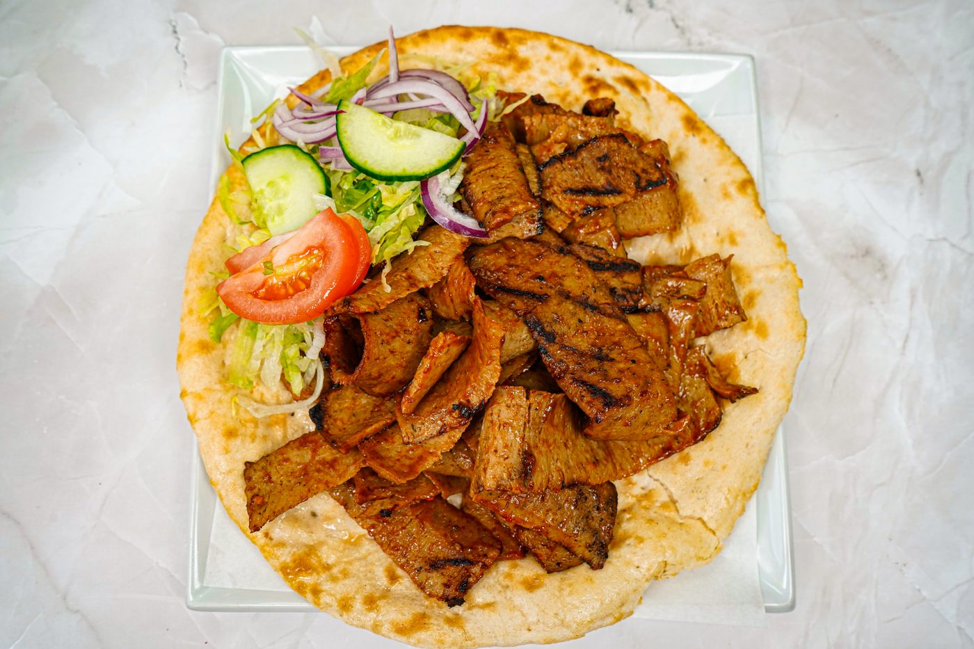 BBQ doner kebab on naan