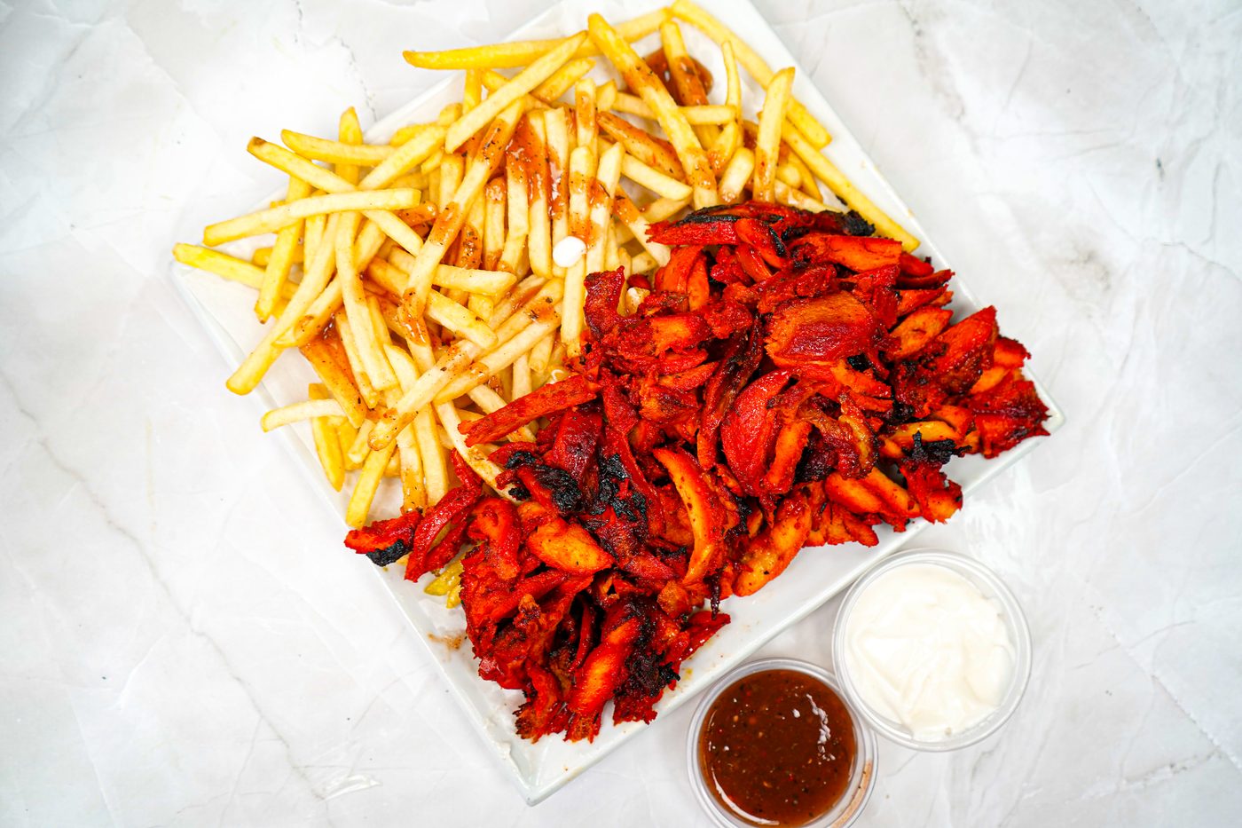 Chicken doner with fries